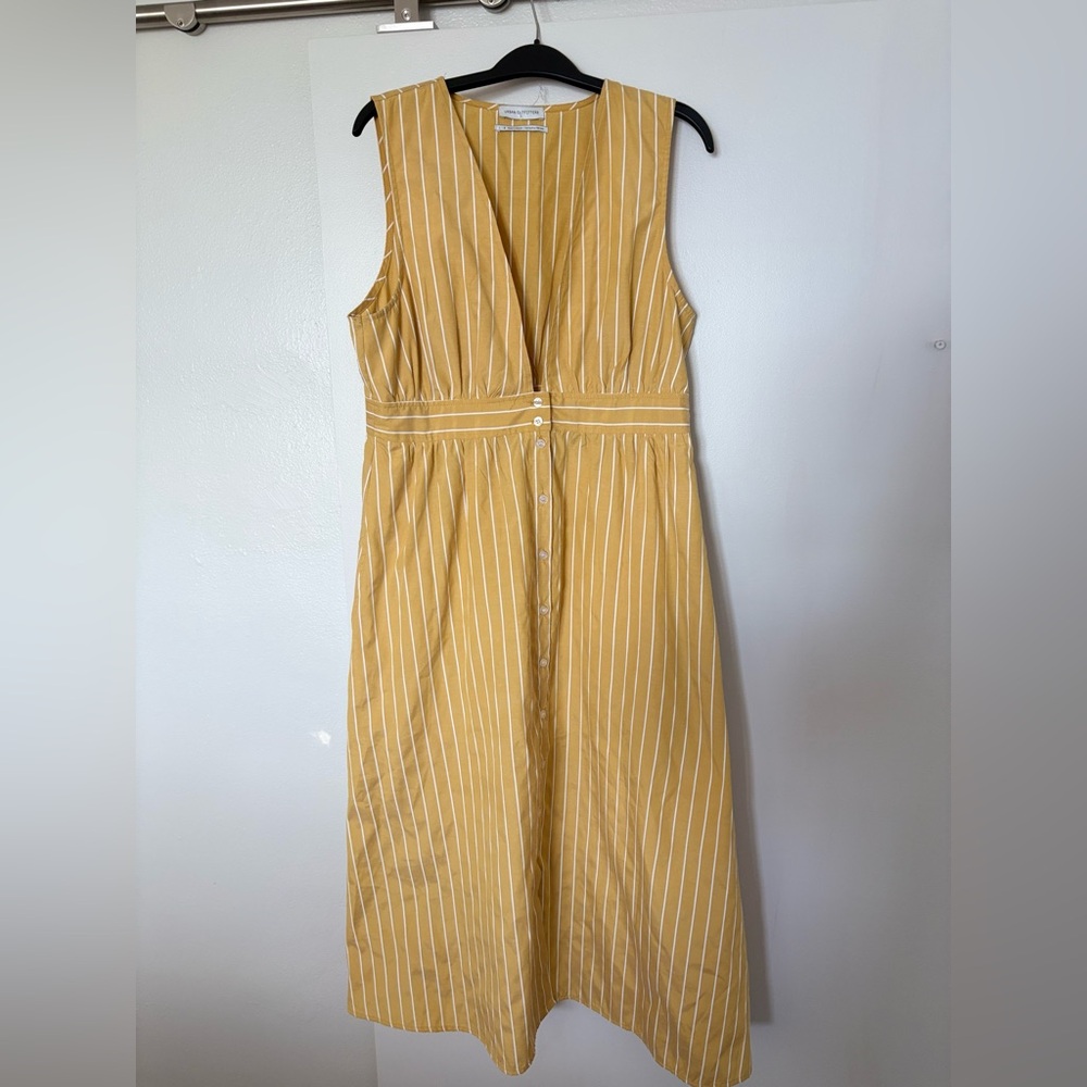 Urban Outfitters Yellow Striped Sleeveless Dress